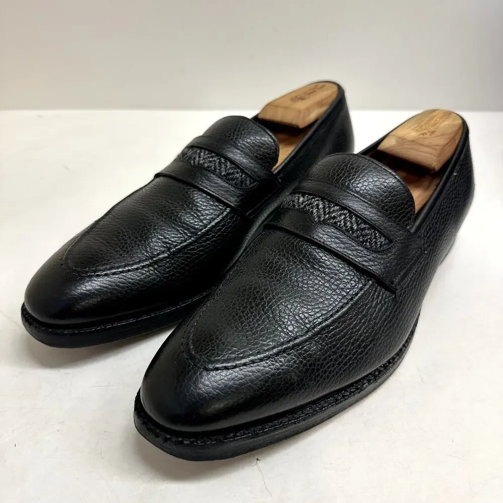 VGUC Crockett & Jones x Brooks Brothers Black Harris Tweed Loafers US 10.5